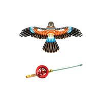 Dynamic Wing Kite, Handheld Fishing Rod Kites, Easy Fly Flapping Wing Toy, Angling Themed Beach Kite, Long Tail Outdoor Flying Toy for Kids Adults Beginners Family (Multicolour)