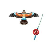 Dynamic Wing Kite, Handheld Fishing Rod Kites, Easy Fly Flapping Wing Toy, Angling Themed Beach Kite, Long Tail Outdoor Flying Toy for Kids Adults Beginners Family