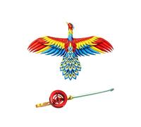 Dynamic Wing Kite, Handheld Fishing Rod Kites, Easy Fly Flapping Wing Toy, Angling Themed Beach Kite, Long Tail Outdoor Flying Toy for Kids Adults Beginners Family (Multicolour)