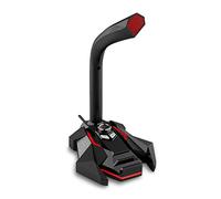 Dynamic Wired Game Condenser Microphone Studio Gaming 360 PC Microphone for Computer Desktop Professional Dual Mic LED (Color : Argento)