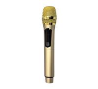 Dynamic Wireless Microphone with LED Screen Easy to Connect for Conference and Karaoke 1 Unit Black Color (Gold)
