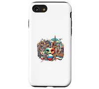 Dynamic World Culture Design with Iconic Symbols - S34 Case for iPhone SE (2020) / 7/8