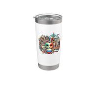 Dynamic World Culture Design with Iconic Symbols - S34 Stainless Steel Insulated Tumbler
