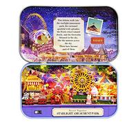 Dynamicoz DIY Dollhouse Kit, Miniature 3D Theater Retro Tin Box, 3 Theme Theatre Models?Creative DIY Craft Building Set?Christmas And Birthday Idea Gift Box Theatre