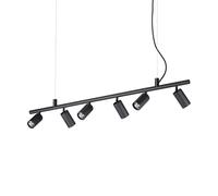 Ideal Lux Dynamite 6 Light Bar Spotlight Fitting in a Black Finish