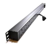 Dynamode 12 Way Vertical Rack Mount PDU - UK 13A Power Distribution Unit with IEC C14 Input, Switched 1.8m Cable, 4000W - Space-Saving Server & Data Cabinet Power Strip