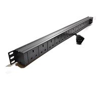 Dynamode 12 Way Vertical UK 13A Switched PDU - IEC C20 Input - High-Density Server Rack Power Distribution Unit - Aluminium Housing, 4000W, 1.8m Cable