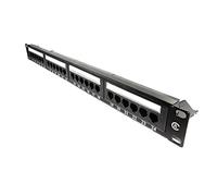 Dynamode 24-Port Cat6 Patch Panel - 1U 19-Inch Rack Mount - Unshielded UTP RJ45 - Rear Cable Management Bar - Krone & 110 IDC - Network Data Cabinet Patch Panel