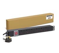 Dynamode 6 Way Horizontal 13a Switched Power Distribution Unit (PDU) Multi Plug Power Strip Electric Charging Station. Made Of Aluminum Alloy With Plug Rackmount, 1.8M Cable for Home, Office and Industrrial Use