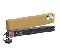 Dynamode 6 Way PDU Extension Lead- 13A Multi Plug Switched Power Distribution Unit (PDU) Rack Mount Charging Station with 1.8 M Cable for Home Office 19 Inch PDU Server Cabinet with Surge Protection