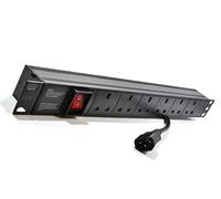 Dynamode 6 Way PDU Extension Lead- 13A Multi Plug Switched Power Distribution Unit (PDU) Rack Mount Charging Station for Home Office 19 Inch PDU Server Cabinet with Surge Protection, IEC14 Plug