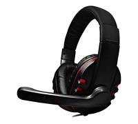 Dynamode Headset with Microphone - Wired Headphones for Computer, Laptop, Gaming, Office,Work - DH-878 Red/Black Adjustable Sound Cancelling Headphones for Skype, Chat, Calls, Streaming