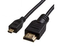 Dynamode Shielded Gold-Plated Micro HDMI to HDMI Cable - Version 1.4 specification - up to 9Gbps,1080P Resolution- Connects to Ethernet, ARC, 3D, iMac, Macbook, Notebooks, Monitors, Projectors, PS4- Cable Length: 1.8m (Black)