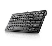 Dynamode Ultra-Slim Mini Wired Keyboard - Classic Small USB Keyboard Universal for Mac, Computer, Laptop, Gaming, Work - Quiet Black Compact Mechanical Wired Keyboard with 78 UK Layout Keys