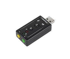 Dynamode USB-SOUND7, Portable USB Sound Card For Enhanced Media Experience- 7.1 Surround Sound, Deep Bass Sound, Compatible With Windows,Mac, Linux (BLACK)