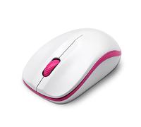Dynamode Wireless Mouse with Mini USB Receiver - Optical Cordless Mouse for Laptop, Computer, Macbook, Gaming, Working - 2.4Ghz Small Silent White/Pink Portable Mouse Up To 10m with USB Adaptor