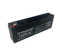 Dynamp 12DS-2.1 12V 2.1Ah VRLA AGM Sealed Lead Acid Battery - Long-Life Rechargeable Power for Alarm Panels, UPS Backup, CCTV, Mobility & Emergency Lighting, 179 x 34 x 64mm, Sealed Lead-Acid