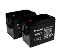 Dynamp 12V AGM Mobility Battery, 77Ah, Pack of 2, Deep Cycle VRLA, Maintenance-Free, for Mobility Scooters and Powered Wheelchairs, Model 12DP-75