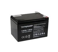 Dynamp 12V AGM VRLA Battery, 12Ah, for Security Systems, Emergency Lighting and UPS, Model 12DS-12 - F2 6.3mm Faston Terminals