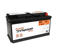 Dynamp DA95 019AGM Stop-Start Car Battery 12V 95Ah 850CCA - Type 019, 354 × 175 × 190 mm, High Performance AGM Automotive Battery for Start-Stop Vehicles
