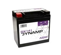 Dynamp DX141 AGM Auxiliary Battery, 12V, 14Ah, 200CCA, 4.80 kg, 150 x 85 x 145 mm, Small Taper Post Terminal