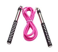 DynaPro Direct Crossfit Jump Rope 10' Adjustable PVC Speed Cable With Carry Case For Boxing Cardio Hiit Workouts And Home Gym Fitness Exercise Pink