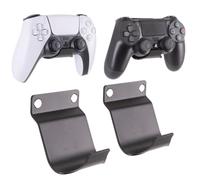 Dynas PS4 & PS5 Controller Wall Mount Holder (2 Pack) - Compatible with Playstation Controller Holder (Black)