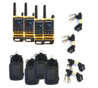 Dynascan P19 + cases with harness 4-pack PMR-446 walkie-talkie quartet with case and a range of up to 10 km, durable, and 4 cases with harness for