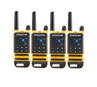 Dynascan P19 Quad Quad pack of license-free, durable walkie-talkies with 2 cases including accessories and a range of up to 10 km - for limitless