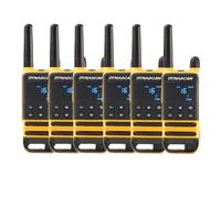 Dynascan P19 Six-Pack Six-pack of license-free, durable walkie-talkies with 3 cases including accessories and a range of up to 10 km - for limitless
