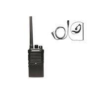 Dynascan R-77 + Hook earpiece for Kenwood Very robust, programmable and customisable PMR446 Walkie Talkie with advanced features with PTT hook