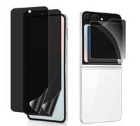 DYNASCO 2 Sets Privacy Screen Protector for Samsung Galaxy Z Flip 6 | Anti-Spy Inside Soft TPU Film + Front 9H Hardness Tempered Glass Film, Case Friendly, Self-Healing, Easy Installation