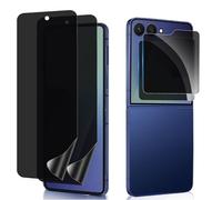DYNASCO 2 Sets Privacy Screen Protector for Samsung Galaxy Z Flip 7, Anti-Spy Inside Flexible TPU Film + Front Tempered Glass Film for Samsung Galaxy Z Flip 7 6.9", Self-Healing, Scratch-Resistant