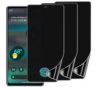 DYNASCO 3 Pack Privacy Screen Protector Compatible with Google Pixel 6A, Anti-Spy Flexible Soft TPU Hydrogel Film for Google Pixel 6A - Support Fingerprint Unlock, High Sensitivity