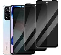 DYNASCO 3 Pack Privacy Screen Protector for Redmi Note 11 Pro/Note 11 Pro 5G / Xiaomi POCO X4 Pro 5G 6.67", Full Coverage Anti-Spy Tempered Glass Film - NO Support Fingerprint Unlock, Anti-Scratch