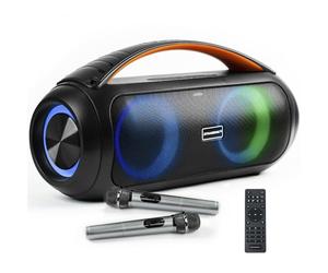 DYNASONIC D93 - Portable Bluetooth Speaker IPX7 Waterproof. Wireless Outdoor Speaker. Wireless Stereo. Powerful sound player with built-in LED lights. Micro-SD, USB