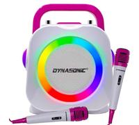 DYNASONIC Karaoke with microphone, Original Gifts for children girl, Speaker, Toys girl 4-13 years (DK-201 Pink)