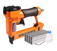 Dynastus Pneumatic Upholstery Staple Gun, 21 Gauge 1/2" Wide Crown Air Stapler Kit, by 1/4-Inch to 5/8-Inch, 1/4-Inch to 5/8-Inch, with 3000 staples, Orang