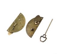 Dynasty Brass Door Pull Handle with Knock Diameter Latch Retro Hardware Antique Style Furniture Knob for Cabinets Drawers Chinese Lock Metal Iron 100mm