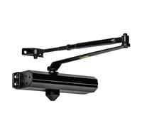 Dynasty Hardware Door Closer, Grade 1 Heavy Duty Commercial Hydraulic Closer, Self-Closing, Adjustable Spring Size 1-4, ADA Compliant, Surface Mount, Black, Series 1614