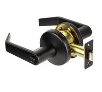 Dynasty Hardware Privacy Door Lock Lever Lockset, ADA Compliant, Light Duty Handle for Bathroom or Office Use, Flat Black Finish, Model AUS-20-US19