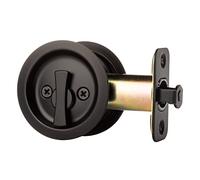 Dynasty Hardware Round Bed/Bath Privacy Pocket Door Latch Flat Black