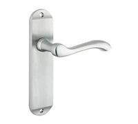 Dynasty Project Europa Arundel Internal Lever on Backplate Door Handle Pair Latch Satin Chrome