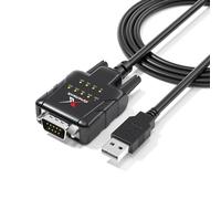 dynattenik ESD-Protected USB to Serial Adapter with 9 x Data Status LEDs - Compatible with Windows 11, macOS 15 for Technicians, Engineers & IT Professionals (FTDI Chip, DeStatiX A9)