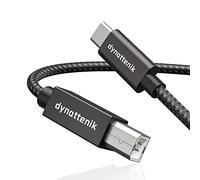 dynattenik TrackSync200 | 2.0m USB-C to B MIDI Cable for Updating A-B Cables, USB MIDI Controllers, Sequencers, DAWs | Compatible with PC, Mac, Linux, Chrome OS