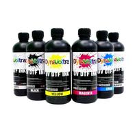 DynaVoltra 6 x 500ML UV DTF Ink for UV DTF Printer - Compatible with Ep XP600 TX800 i3200 L805 1390 DX5 DX6 DX7 i1600 DX10 - Fast-Drying, Vivid Direct to Film Ink for Sticker Printing (CMYKWV)