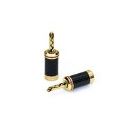 Dynavox High-End Banana Hollow Plugs Carbon 2-Pack Gold-Plated (207621) New