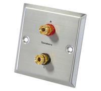 Dynavox LS Wall Connection Panel Stainless Steel 2 Banana Jacks -1 Piece