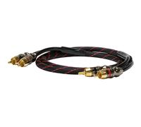 Dynavox Perfect Sound Stereo RCA Cable, Gold-Plated Contacts, Suitable for Audio Devices with RCA Connections such as Amplifiers, CD Players, AV Receivers, Colour: Black/Red, Length 0.75 m