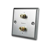 Dynavox LS Wall Connection Panel Stainless Steel 2 Banana Jacks -1 Piece
